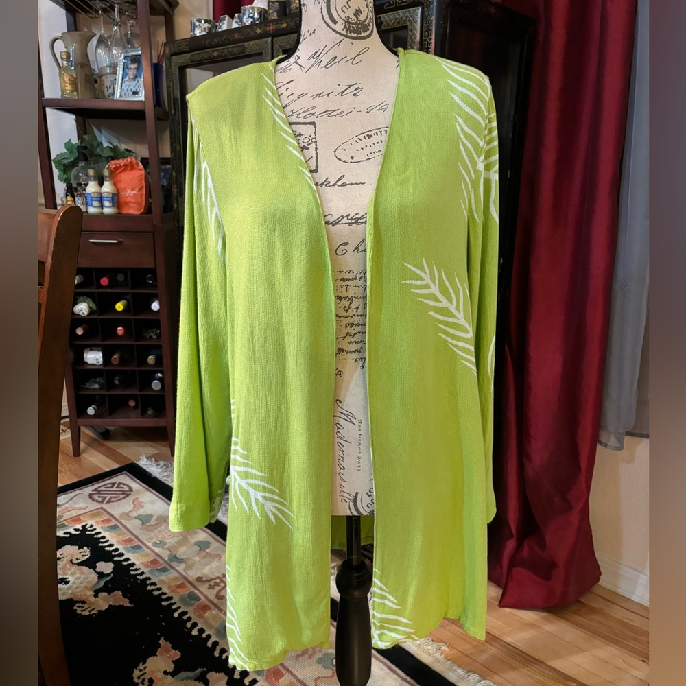 Vintage 90’s Anthony Original Summer Leaf Print Lightweight Cardigan